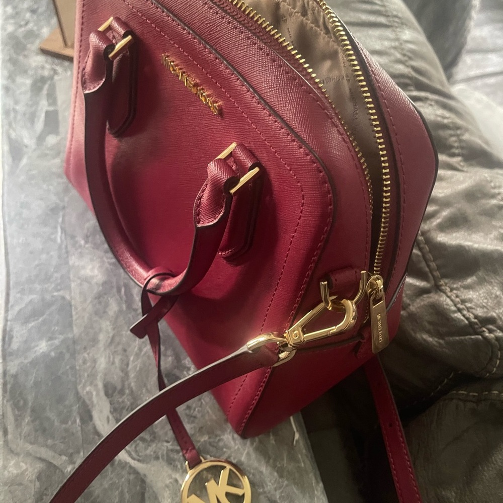 Michael Kors Burgundy Leather Satchel